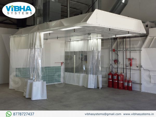 Spray booth curtain walls