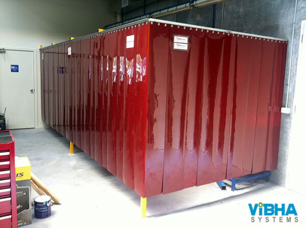 red color pvc strip curtains for welding booth