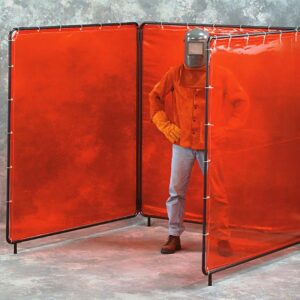 Red Color Welding Booth Screens and Curtains
