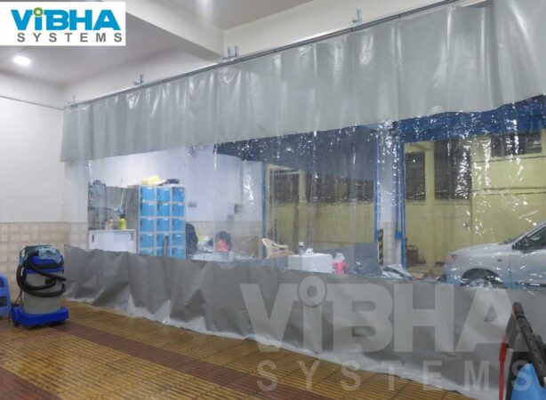 Waterproof curtains for wash bays