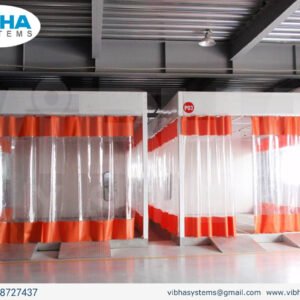 Prep station partition curtains