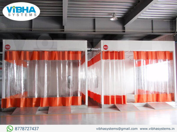 Prep station partition curtains