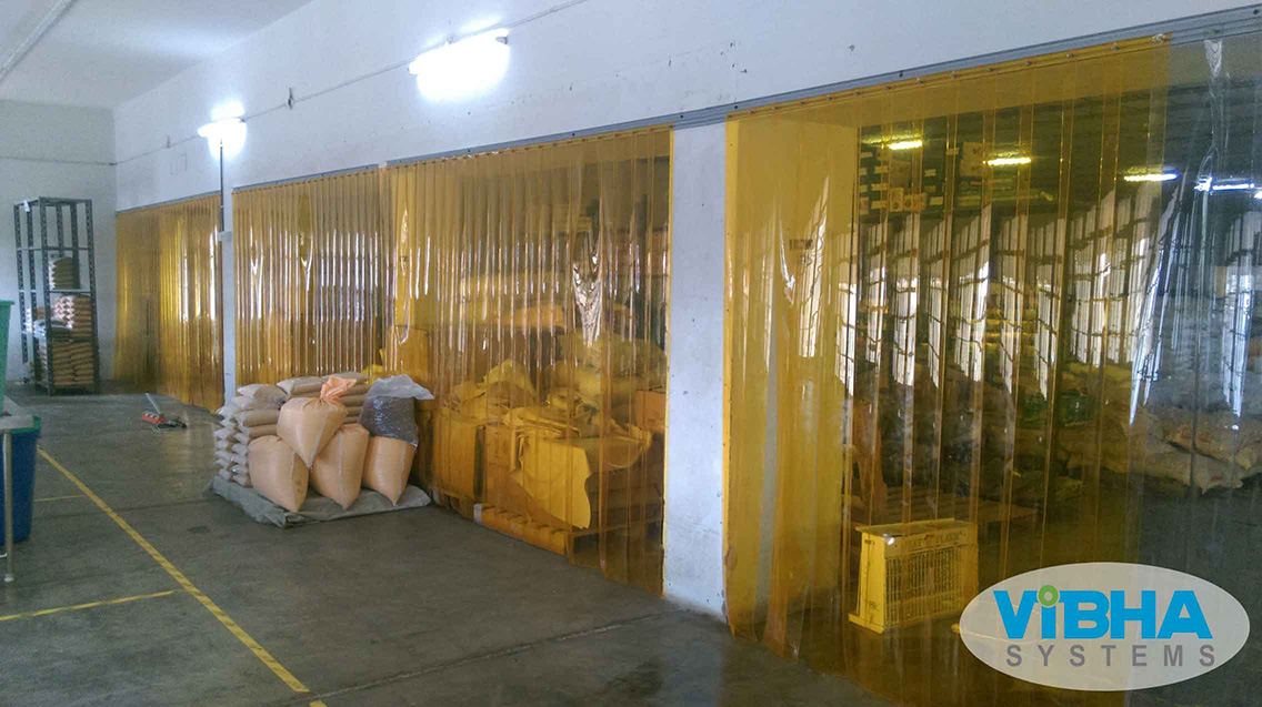 Insect Amber PVC Strip Curtains